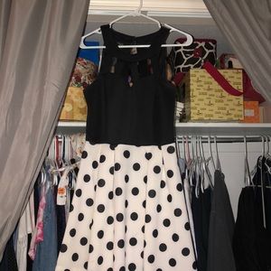 Black and white polka dot dress